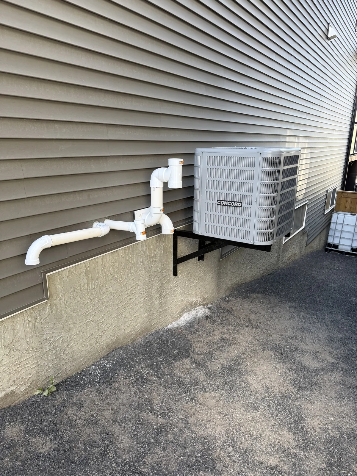 Outdoor cooling system installed with properly routed connections