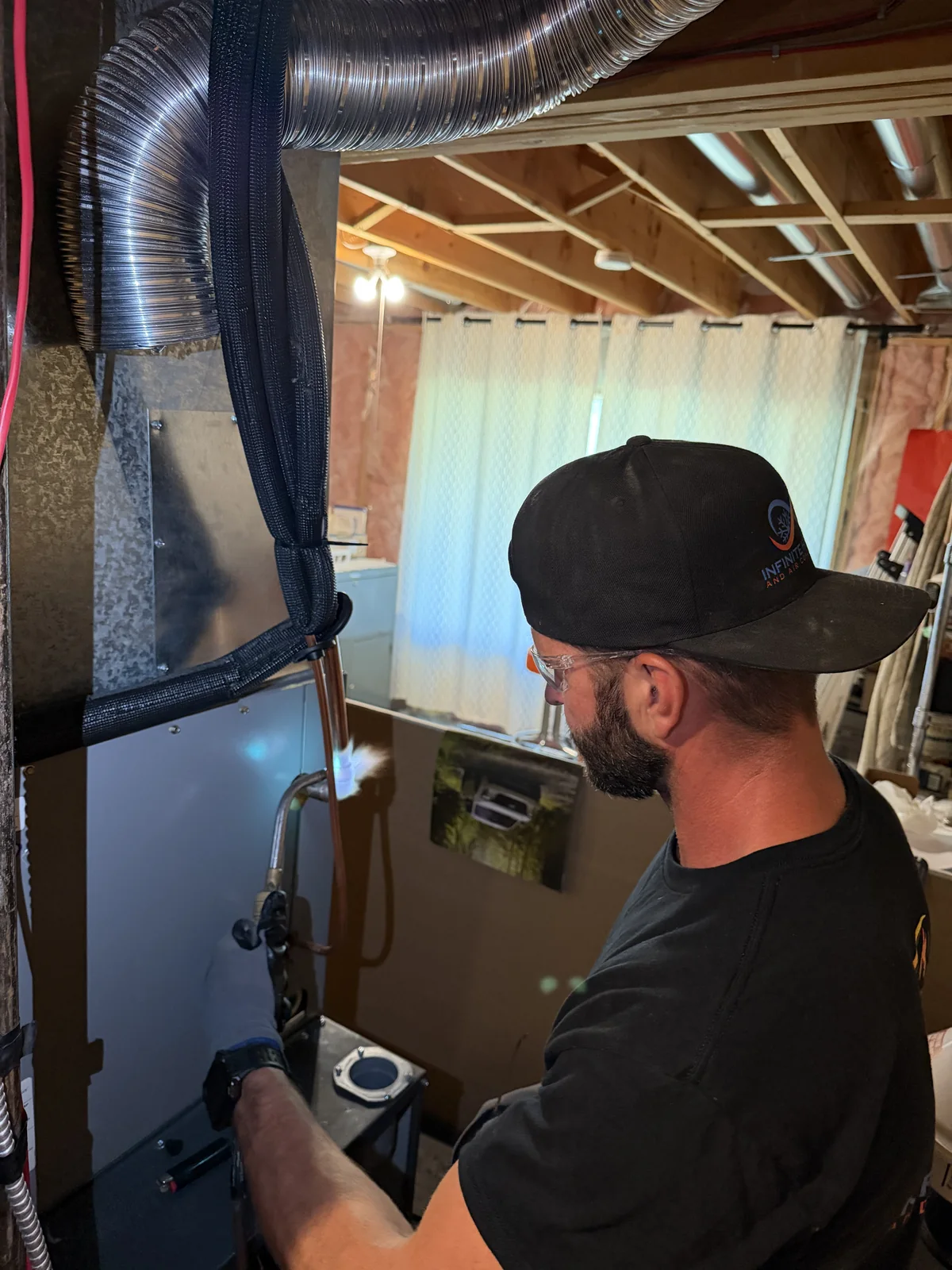 Residential furnace and air distribution equipment receiving planned service