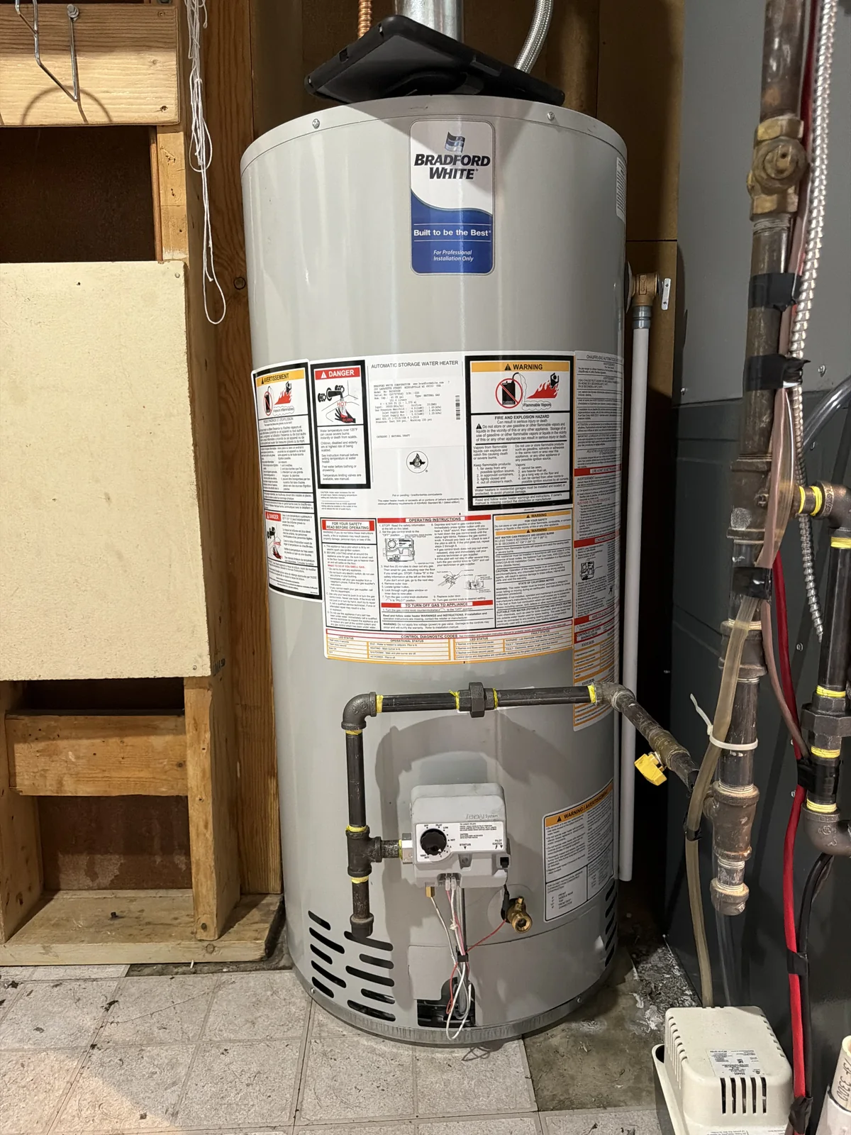 Residential gas hot water heater installed by an HVAC professional